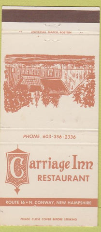 Matchbook Cover - Carriage Inn North Conway NH WEAR 30 Strike