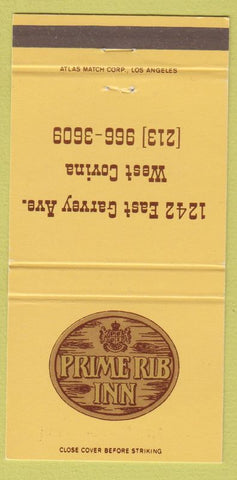 Matchbook Cover - Prime Rib Inn West Covina CA 30 Strike