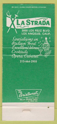 Matchbook Cover - La Strada Los Angeles CA 30 Strike