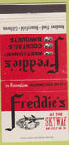 Matchbook Cover - Freddie's Restaurant Bakersfield CA 30 Strike