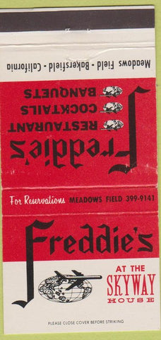 Matchbook Cover - Freddie's Restaurant Bakersfield CA 30 Strike