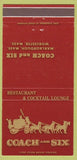 Matchbook Cover - Coach and Six Worcester MA 30 Strike