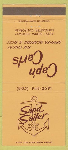 Matchbook Cover - Sand Sailer Motor Hotel Lancaster CA 30 Strike
