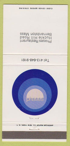 Matchbook Cover - Phases Restaurant Bernardston MA 30 Strike
