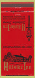 Matchbook Cover - Hillside Inn Plymouth MI 30 Strike