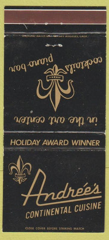 Matchbook Cover - Andree's Restaurant Laguna Beach CA 30 Strike