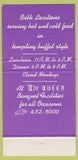 Matchbook Cover - Arnold's Family Restaurant Long Beach CA Queen 30 Strike