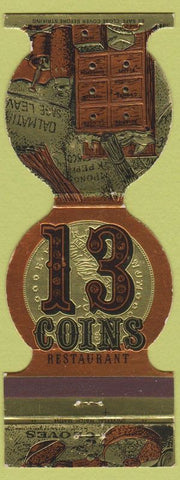 Matchbook Cover - 13 Coins Restaurant Seattle WA