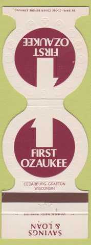 Matchbook Cover - 1st Savings Loan Ozaukee Cedarburg Grafton WI