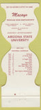 Matchbook Cover - Arizona State Sun Devils 1979 Schedule Macayo Scottsdale AZ