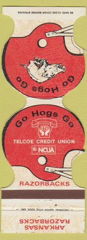 Matchbook Cover - Arkansas Razorbacks Telcoe Credit Union Little Rock AR