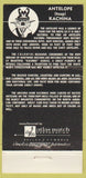 Matchbook Cover - Arizona Bank Kachina Antelope 30 Strike