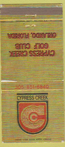 Matchbook Cover - Cypress Creek Golf Club Orlando FL 30 Strike