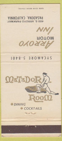 Matchbook Cover - Arroyo Motor Inn Pasadena CA 30 Strike