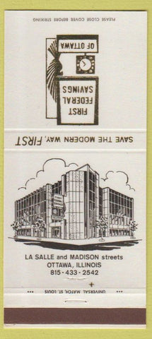Matchbook Cover - First Federal Savings Ottawa IL 30 Strike