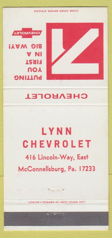 Matchbook Cover - 1971 Chevrolet McConnellsburg PA 30 Strike