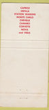 Matchbook Cover - 1971 Chevrolet McCarthy Oneida NY 30 Strike