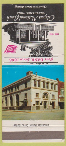 Matchbook Cover - Citizens National Bank Waxahachie TX 30 Strike
