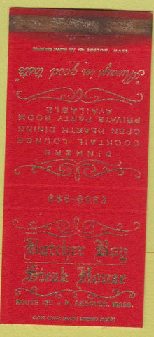 Matchbook Cover - Butcher Boy Steak House Andover MA 30 Strike