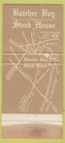 Matchbook Cover - Butcher Boy Steak House Andover MA 30 Strike
