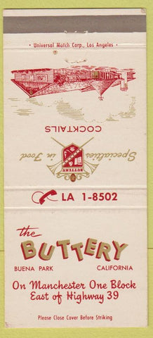 Matchbook Cover - The Buttery Buena Park CA 30 Strike