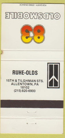 Matchbook Cover - 1983 Oldsmobile Allentown PA Ruhe  30 Strike