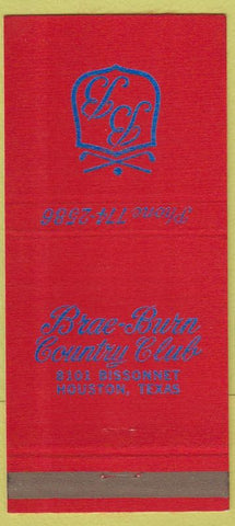 Matchbook Cover - Brae Burn Country Club Houston TX 30 Strike