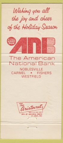 Matchbook Cover - American National Bank Carmel Fisher Westfield IN 30 Strike