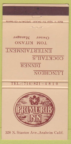 Matchbook Cover - Prime Rib Inn Anaheim CA 30 Strike