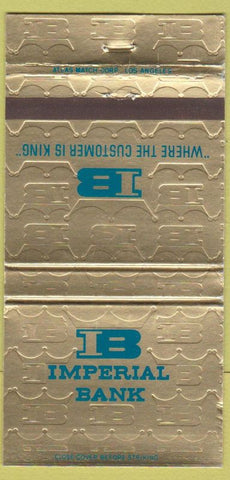 Matchbook Cover - Imperial Bank Los Angeles CA Anaheim Torrance 30 Strike