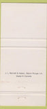 Matchbook Cover - Baton Rouge LA Country Club 30 Strike