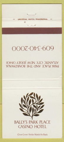 Matchbook Cover - Ballys Park Place Casino Atlantic City NJ 30 Strike