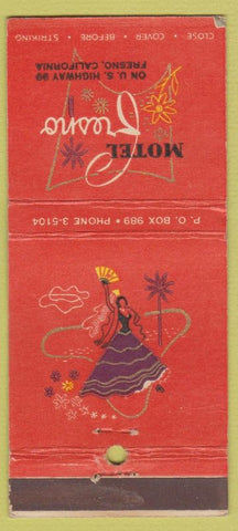 Matchbook Cover - Motel Fresno CA girlie 30 Stick