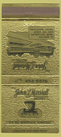 Matchbook Cover - John L Marshall Motel Sevierville TN 30 Strike