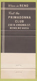 Matchbook Cover - Rainbow Club Gardena CA Monterey Club cards poker 30 Strike