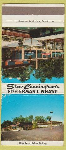 Matchbook Cover - Stew Cunningham's Fisherman's Wharf ST Clair MI WORN 30 Strike