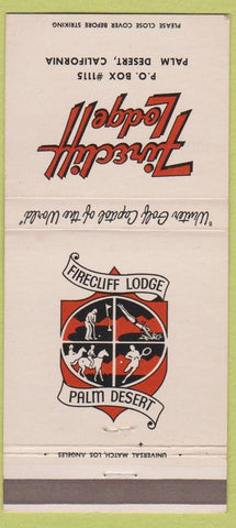 Matchbook Cover - Firecliff Lodge Pam Desert CA 30 Strike