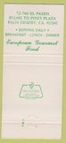 Matchbook Cover - Swiss Baker Brasserie Restaurant Palm Desert CA 30 Strike