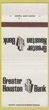 Matchbook Cover - Greater Houston Bank TX 30 Strike