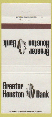 Matchbook Cover - Greater Houston Bank TX 30 Strike
