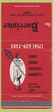 Matchbook Cover - The Barrister Pomona CA 30 Strike