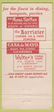 Matchbook Cover - The Barrister Pomona CA 30 Strike