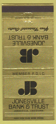 Matchbook Cover - Jonesville Bank Trust LA 30 Strike