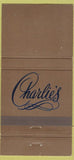 Matchbook Cover - Charlie's Memphis TN CREASE 30 Strike
