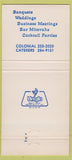 Matchbook Cover - Colonial Caterers Chicago? Bar Mitzvah 30 Strike