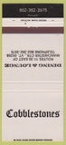 Matchbook Cover - Cobblestones Manchester Center VT 30 Strike