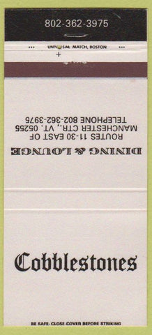 Matchbook Cover - Cobblestones Manchester Center VT 30 Strike