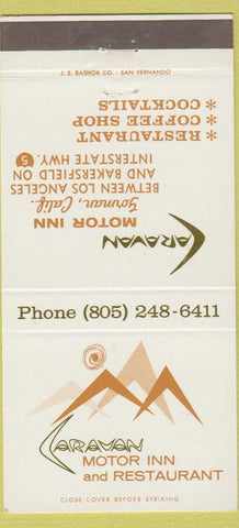 Matchbook Cover - Caravan Motor Inn Gorman CA 30 Strike