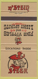 Matchbook Cover - Steer n Stein Orange Fullerton Chino CA 30 Strike