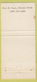 Matchbook Cover - St Lucie Hilton Country Club Port St Lucie FL 30 Strike